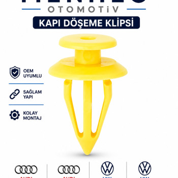 Audi A3 TT VW Polo Sharan Kapı Döşeme Klipsi Sarı Panel Sabitleme Klipsi OEM Uyumlu 25 Adet