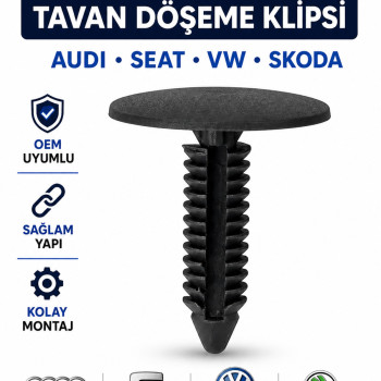 Audi Seat VW Skoda Tavan Döşeme Klipsi İç Trim Tavan Kaplama Sabitleme Klipsi OEM Uyumlu 10 Adet