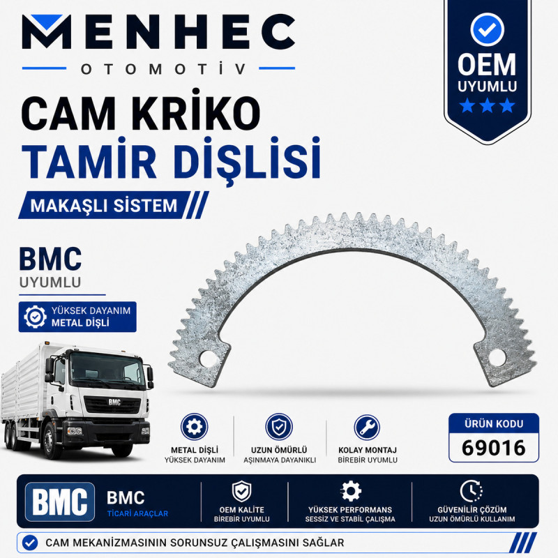 BMC Cam Kriko Tamir Dişlisi Makaşlı Sistem Cam Mekanizma Dişlisi OEM Uyumlu