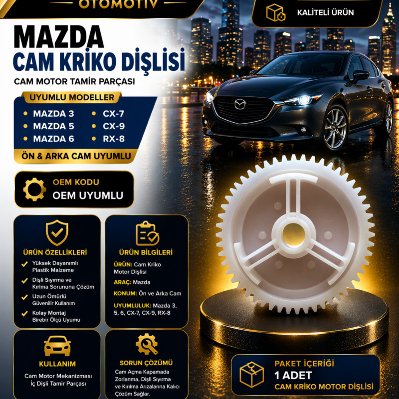 Mazda 3 5 6 CX-7 CX-9 RX-8 Cam Kriko Motor Dişlisi Ön Arka Uyumlu Tamir Parçası Mazda 3 5 6 CX-7 CX-9 RX-8 Cam Kriko Motor Dişlisi Ön Arka Uyumlu Tamir Parçası