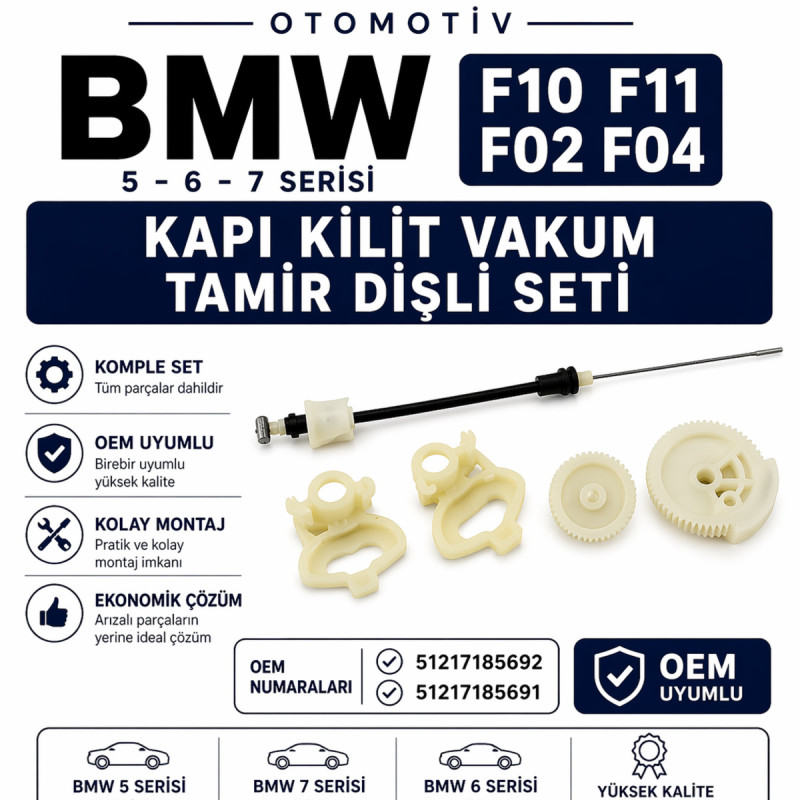 BMW F10 F11 F02 F04 Kapı Kilit Vakum Tamir Dişli Seti 51217185692 51217185691 BMW F10 F11 F02 F04 Kapı Kilit Vakum Tamir Dişli Seti 51217185692 51217185691