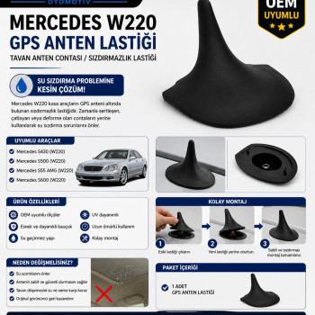 Mercedes W220 S430 S500 S55 AMG S600 GPS Anten Lastiği Tavan Anten Contası OEM Uyumlu Mercedes W220 S430 S500 S55 AMG S600 GPS Anten Lastiği Tavan Anten Contası OEM Uyumlu