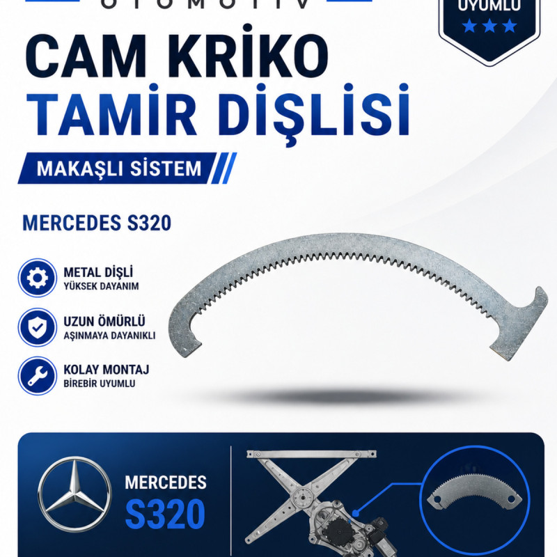 Mercedes S320 Cam Kriko Tamir Dişlisi Makaşlı Sistem Cam Mekanizma Dişlisi OEM Uyumlu Mercedes S320 Cam Kriko Tamir Dişlisi Makaşlı Sistem Cam Mekanizma Dişlisi OEM Uyumlu