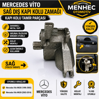 Mercedes Vito Sağ Dış Kapı Kolu Zamağı Kapı Kolu Tamir Parçası W638 W639 Uyumlu
