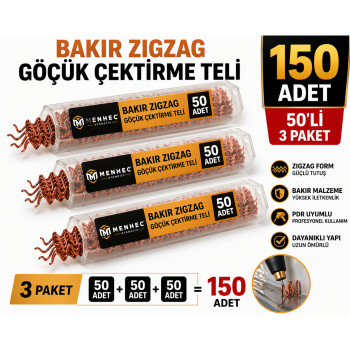 Bakır Zigzag Göçük Çektirme Teli PDR Boyasız Göçük Düzeltme Kaporta Tamir Teli 50’li 3 Paket