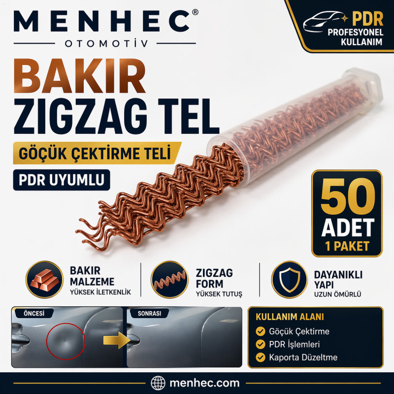 Bakır Zigzag Göçük Çektirme Teli PDR Boyasız Göçük Düzeltme Kaporta Tamir Teli 50’li
