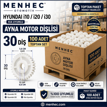 Hyundai i10 i20 i30 Ayna Motor Dişlisi 30 Diş 1.6 cm 100 Adet Toptan Set