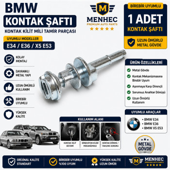 BMW E34 E36 X5 E53 Kontak Şaftı Kontak Kilit Mili Tamir Parçası