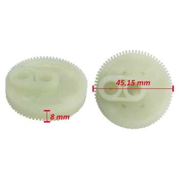 New Holland Traktör İçin Kabin Ön Silecek Motor Dişlisi 50032309 74 Diş, Çapı45 mm