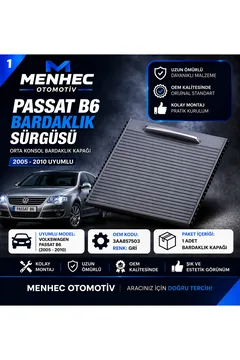 Volkswagen Passat B6 2006-2011 Orta Konsol Sürgülü Kapak Gri Bardaklık Kapağı 3C0857503 OEM Uyumlu