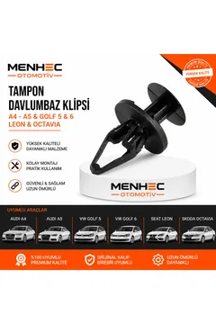 Audi A4 A5 VW Golf 5 6 Seat Leon Skoda Octavia Tampon Davlumbaz Klipsi – Çamurluk Sabitleme Klipsi 10 Adet