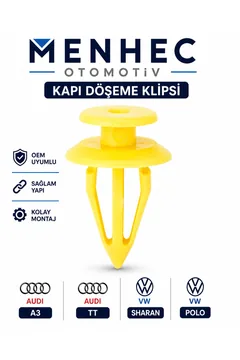 Audi A3 TT VW Polo Sharan Kapı Döşeme Klipsi Sarı Panel Sabitleme Klipsi OEM Uyumlu 10 Adet