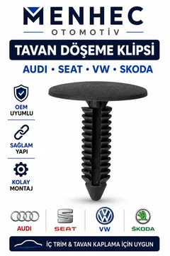 Audi Seat VW Skoda Tavan Döşeme Klipsi İç Trim Tavan Kaplama Sabitleme Klipsi OEM Uyumlu 50 Adet