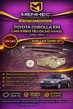 Toyota Corolla E10 Cam Kriko Teli Ön Sağ (1993-1997) – Kapı Cam Tamir Seti