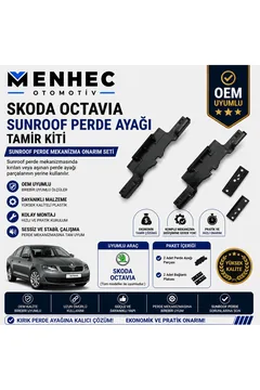 Skoda Octavia Sunroof Perde Ayağı Tamir Kiti Perde Mekanizma Onarım Seti OEM Uyumlu