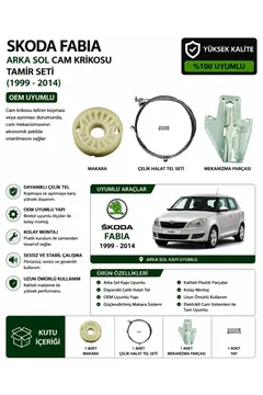 Skoda Fabia 1999-2014 Arka Sol Cam Krikosu Tamir Seti