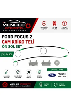 Ford Focus 2 Cam Kriko Teli Ön Sol Set (2005-2011) Uyumlu Tamir Seti