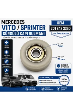 Mercedes Vito Sprinter Sürgülü Kapı Rulmanı 2D1843336D Kapı Ray Tekeri Tamir Parçası