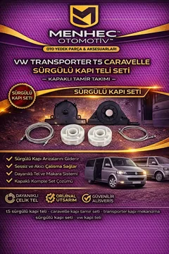 VW Transporter T5 Caravelle Sürgülü Kapı Teli Seti – Kapaklı Tamir Takımı