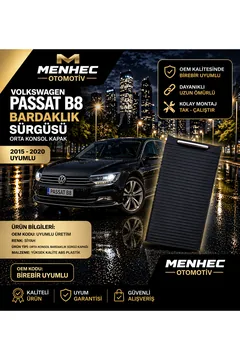 Passat B8 Bardaklık Kapağı Sürgülü Kapak Orta Konsol Siyah 2015-2020