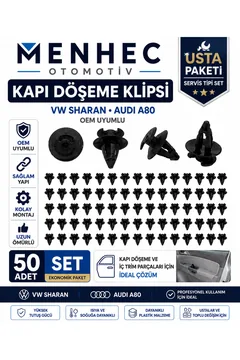 VW Sharan Audi A80 Kapı Döşeme Klipsi 50 Adet Set Panel Sabitleme Klipsi OEM Uyumlu