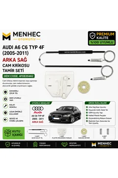 Audi A6 C6 Typ 4F 2005-2011 Arka Sağ Cam Krikosu Tamir Seti 4F0839462