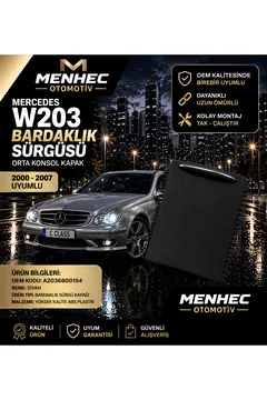 Mercedes W203 Bardaklık Kapağı Sürgülü Kapak Orta Konsol Siyah C Class 2000-2007