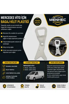 Mercedes Vito Bagaj Kilit Plastiği Bagaj Kilidi Tamir Parçası W638 W639 Uyumlu