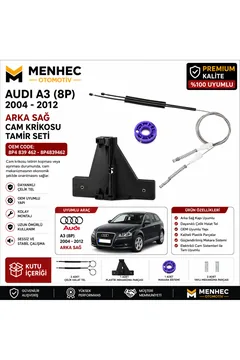 Audi A3 8P 2004-2012 Arka Sağ Cam Krikosu Tamir Seti 8P4839462