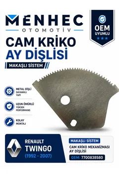 Renault Twingo Cam Kriko Ay Dişlisi Makaşlı Sistem 1992-2007 OEM 7700838580 Cam Mekanizma Dişlisi