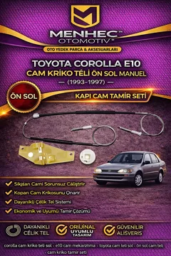Toyota Corolla E10 Cam Kriko Teli Ön Sol (1993-1997) – Kapı Cam Tamir Seti