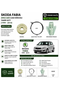 Skoda Fabia 1999-2014 Arka Sağ Cam Krikosu Tamir Seti