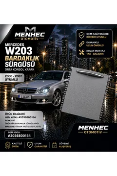 Mercedes W203 Bardaklık Kapağı Sürgülü Kapak Orta Konsol Gri C Class 2000-2007