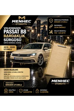 Passat B8 Bardaklık Kapağı Sürgülü Kapak Orta Konsol Bej 2015-2020