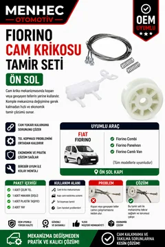 Fiat Fiorino Ön Sol Cam Kriko Teli Tamir Seti Cam Mekanizması Onarım Kiti OEM Uyumlu