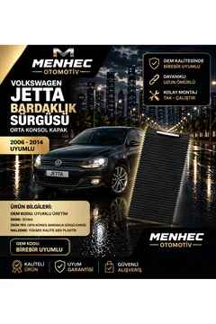 Jetta Bardaklık Kapağı Sürgülü Kapak Orta Konsol Siyah 2006-2014 Uyumlu