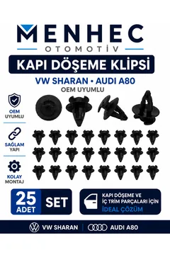 VW Sharan Audi A80 Kapı Döşeme Klipsi 25 Adet Set Panel Sabitleme Klipsi OEM Uyumlu