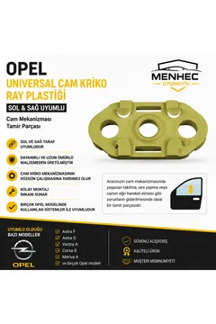 Opel Universal Cam Kriko Ray Plastiği Sol Sağ Uyumlu Cam Mekanizması Tamir Parçası