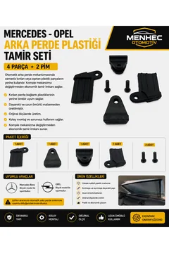 Mercedes Opel Arka Perde Plastiği Tamir Seti 4 Parça Otomatik Arka Perde Onarım Kiti