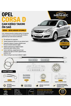 Opel Corsa D Ön Sağ Cam Kriko Tamir Seti (2006-2015) Cam Mekanizması Onarım Kiti
