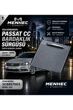 Passat CC Bardaklık Kapağı Sürgülü Kapak Orta Konsol Gri 2008-2016