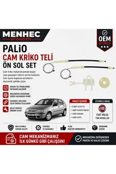 Fiat Palio Ön Sol Cam Kriko Teli Tamir Seti Kapı Cam Mekanizması Onarım Kiti OEM Uyumlu