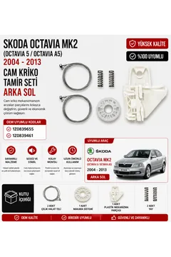 Skoda Octavia MK2 A5 2004-2013 Arka Sol Cam Kriko Tamir Seti OEM Uyumlu