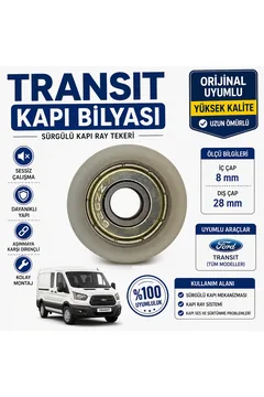 Ford Transit Sürgülü Kapı Bilyası İç 8mm Dış 28mm Kapı Ray Tekeri Tamir Parçası